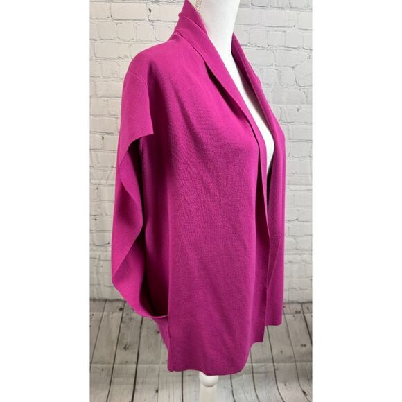 LAFAYETTE 148 NEW YORK pink magenta sleeveless open front cardigan sweater S - Picture 3 of 10